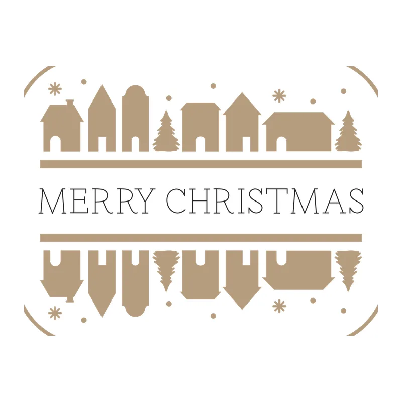 Merry Christmas Village Split
