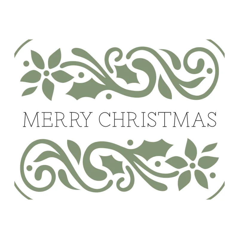 Merry Christmas Poinsettia Scrolls