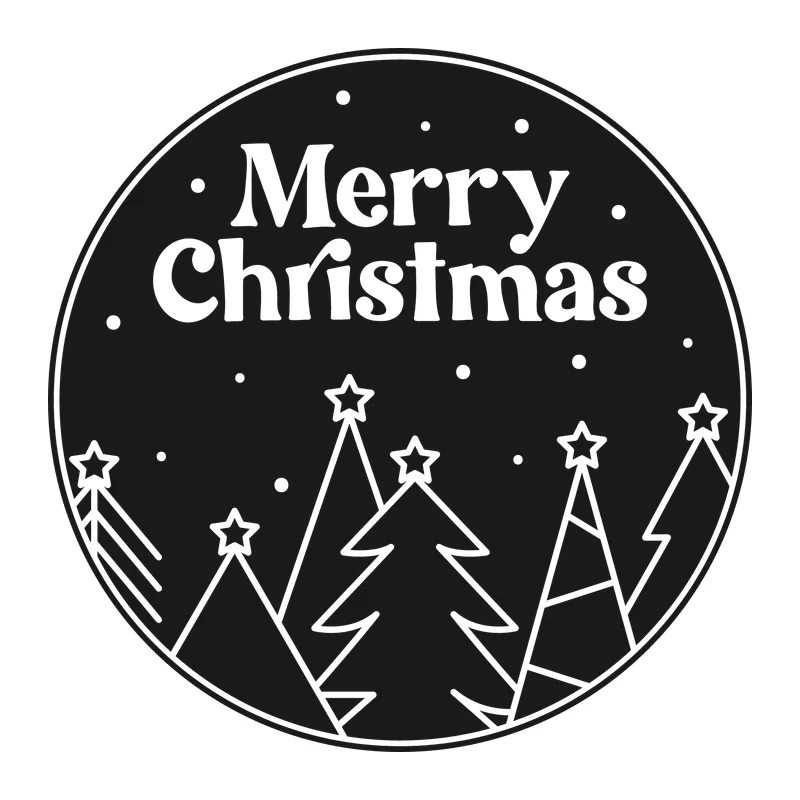 Merry Christmas Tree Circle