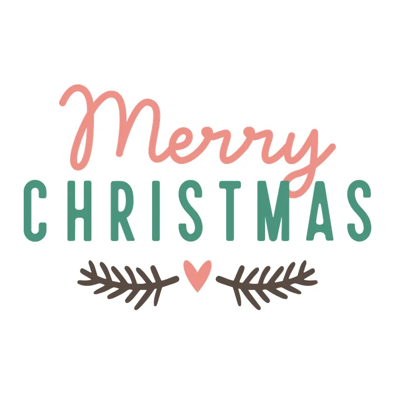 Merry Christmas Script and Pine