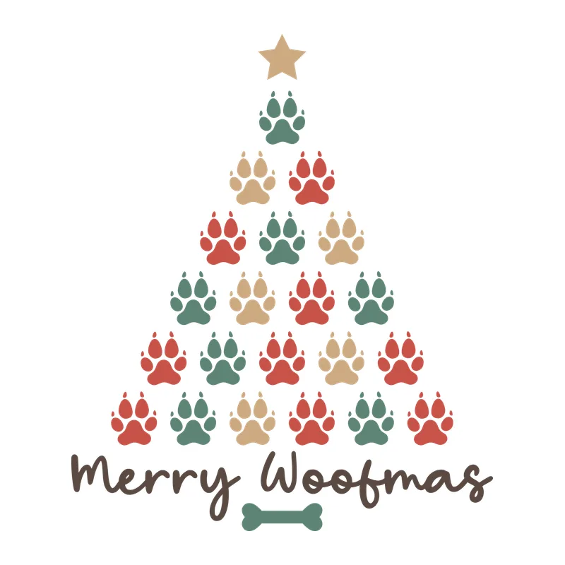 Merry Woofmas Paw Print Tree