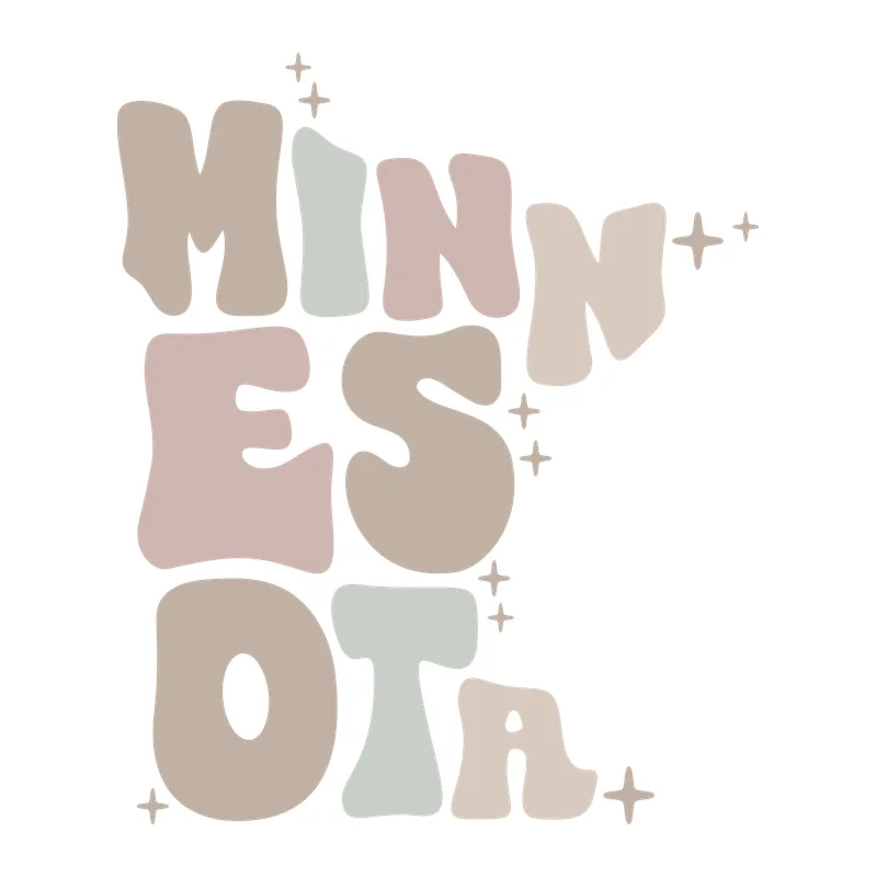 Minnesota Groovy State Lettering