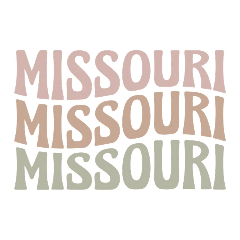 Wavy Missouri Stacked Lettering