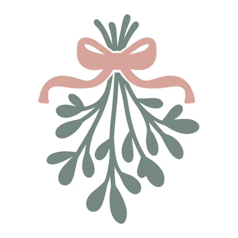 Mistletoe With Pink Bow