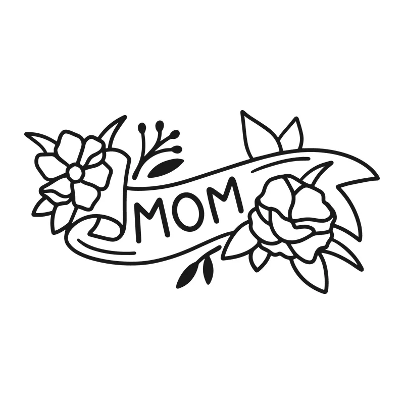 Mom Floral Ribbon Banner