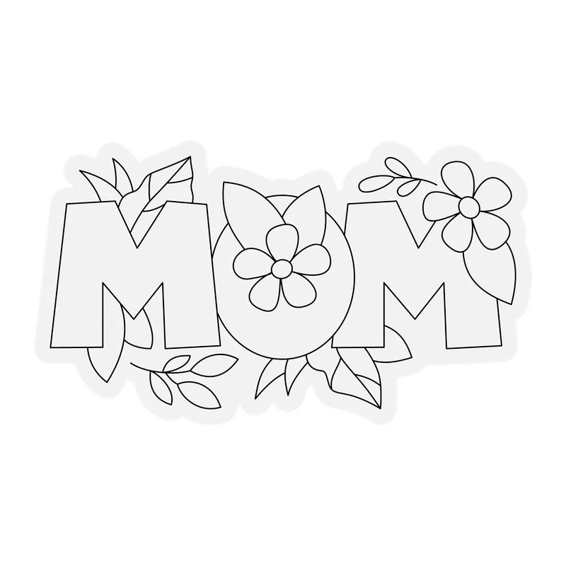 Floral Mom Lettering