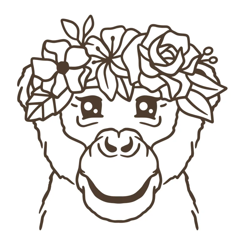 Monkey Face with Flower Crown