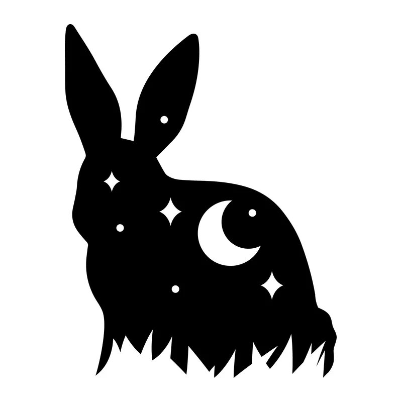 Moon and Stars Bunny Silhouette