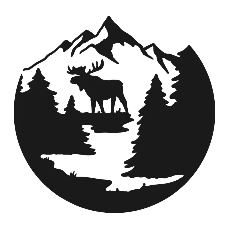 Moose in Mountain Forest Scene