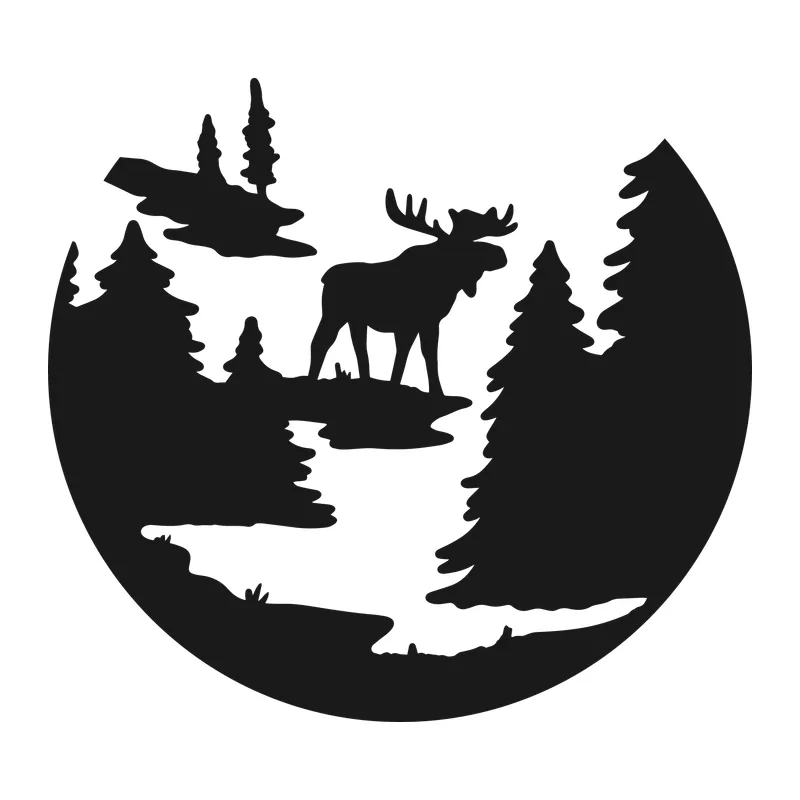 Moose in Forest Scene
