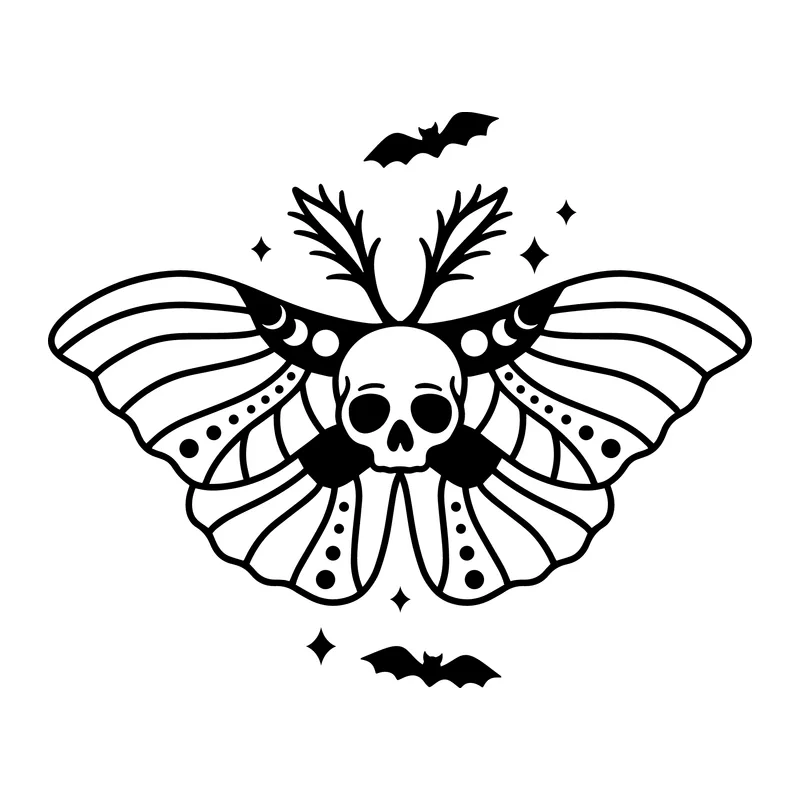 Skull Moth With Bats
