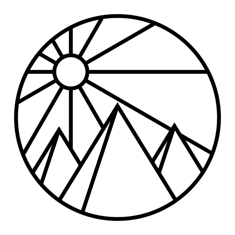 Geometric Mountains and Sun