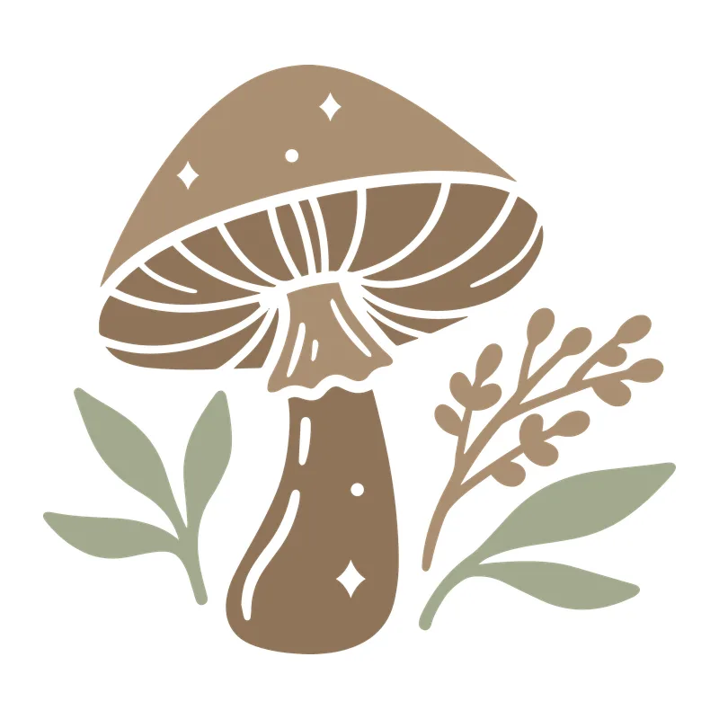 Woodland Mushroom With Greenery