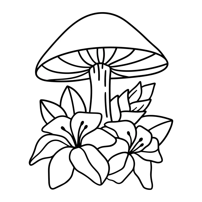 Mushroom and Lily Flowers