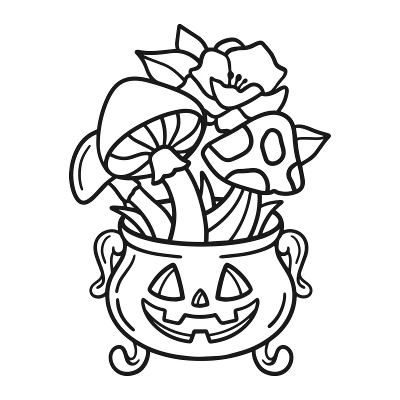 Jack-O-Lantern Cauldron Mushrooms