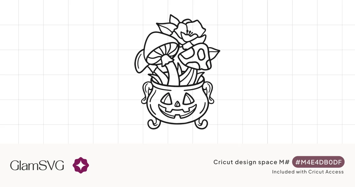 Jack-O-Lantern Cauldron Mushrooms SVG for Cricut | GlamSVG