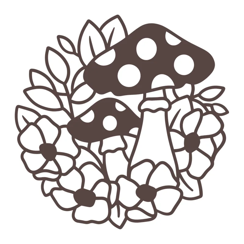 Mushrooms and Flowers