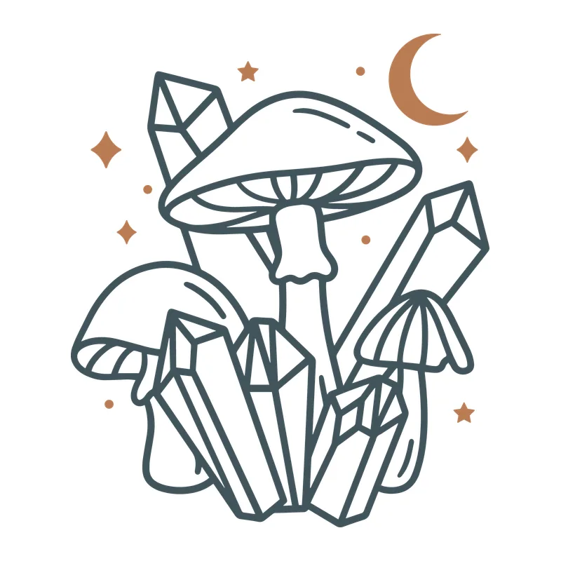 Mushrooms and Crystals