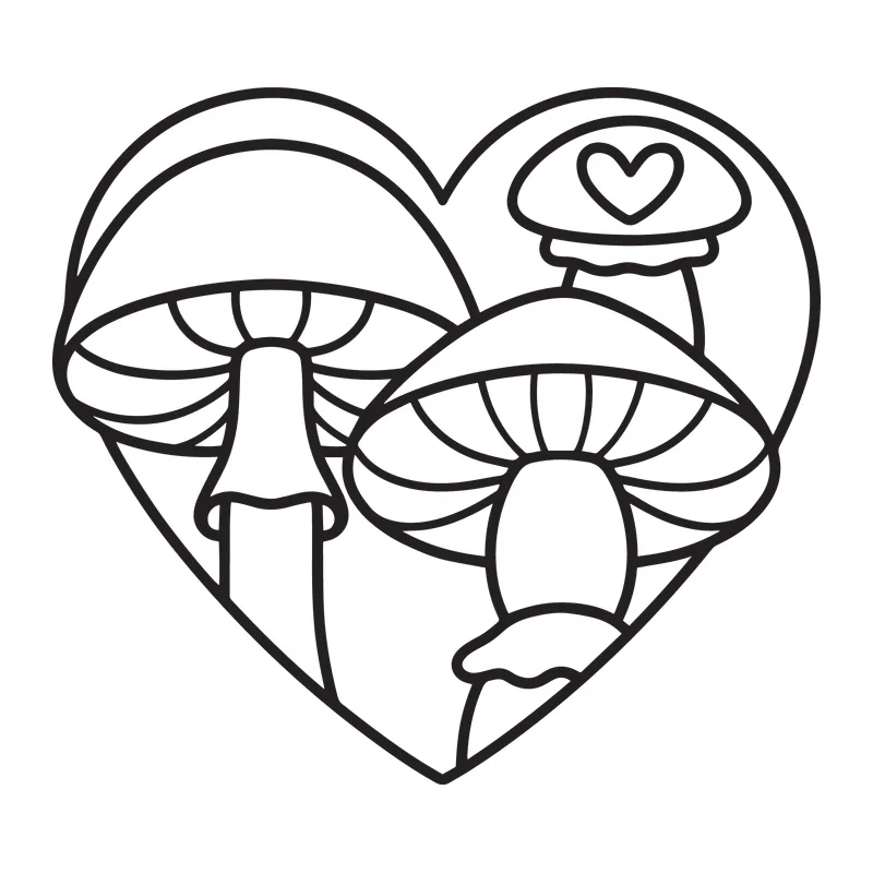 Mushrooms in a Heart