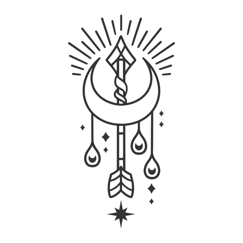 Mystical Moon and Arrow