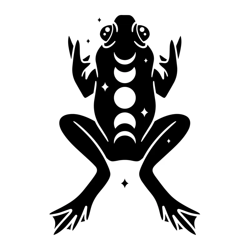 Mystical Moon Phase Frog