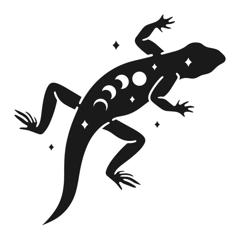 Mystical Moon Phase Lizard