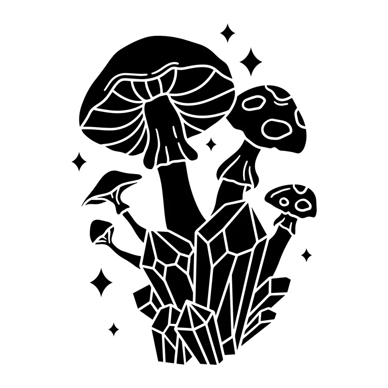 Mystical Mushrooms and Crystals