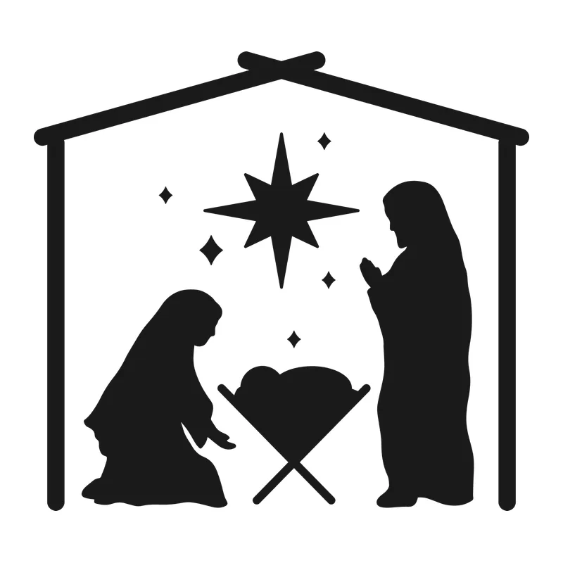 Nativity Stable Silhouette