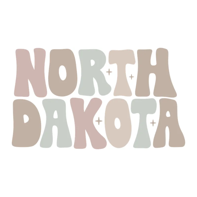Retro North Dakota Lettering