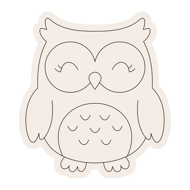 Sleepy Smiling Owl