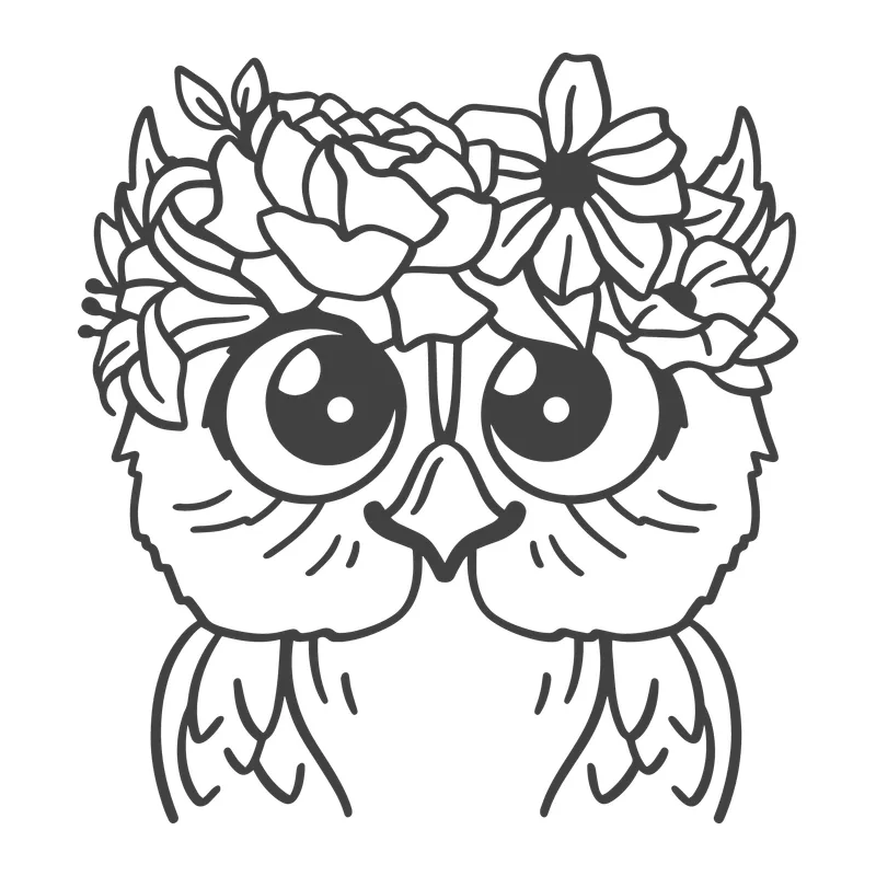 Owl With Flower Crown