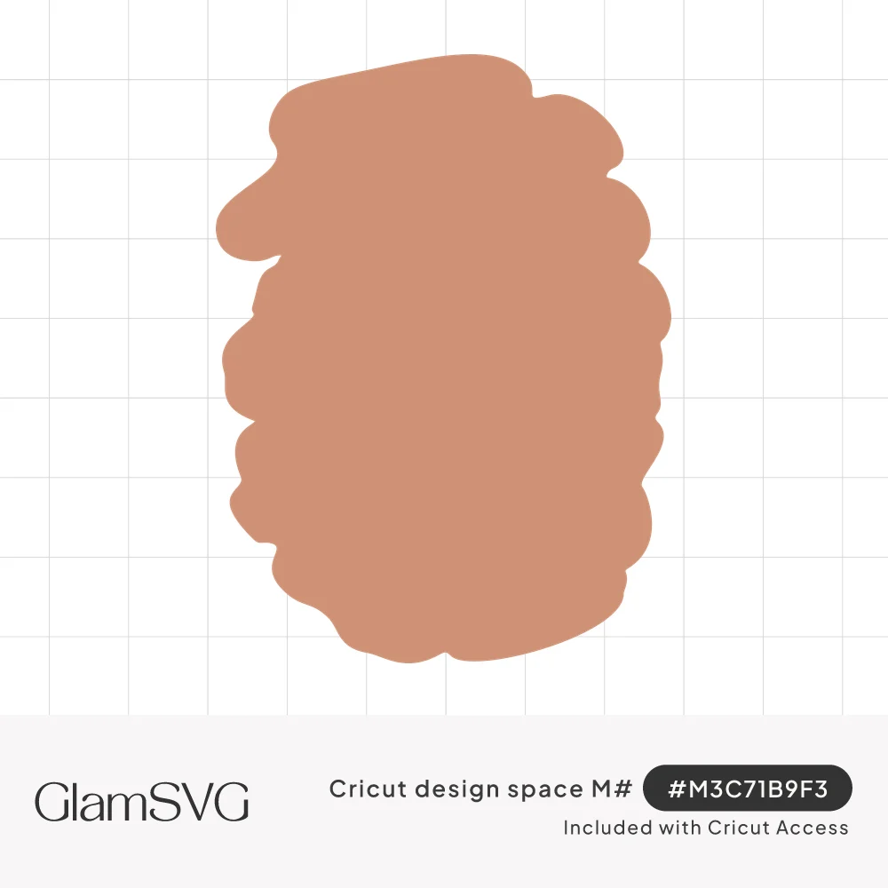 Solid terracotta colored organic blob shape with wavy, painted-looking edges on a white background