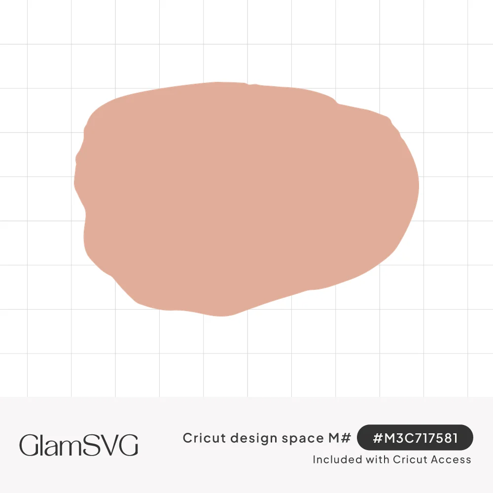 Soft blush pink organic paint blob shape with irregular, wavy edges on a white background