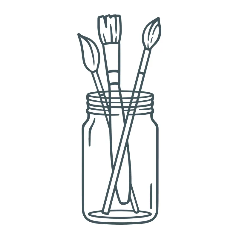 Paint Brushes in a Jar