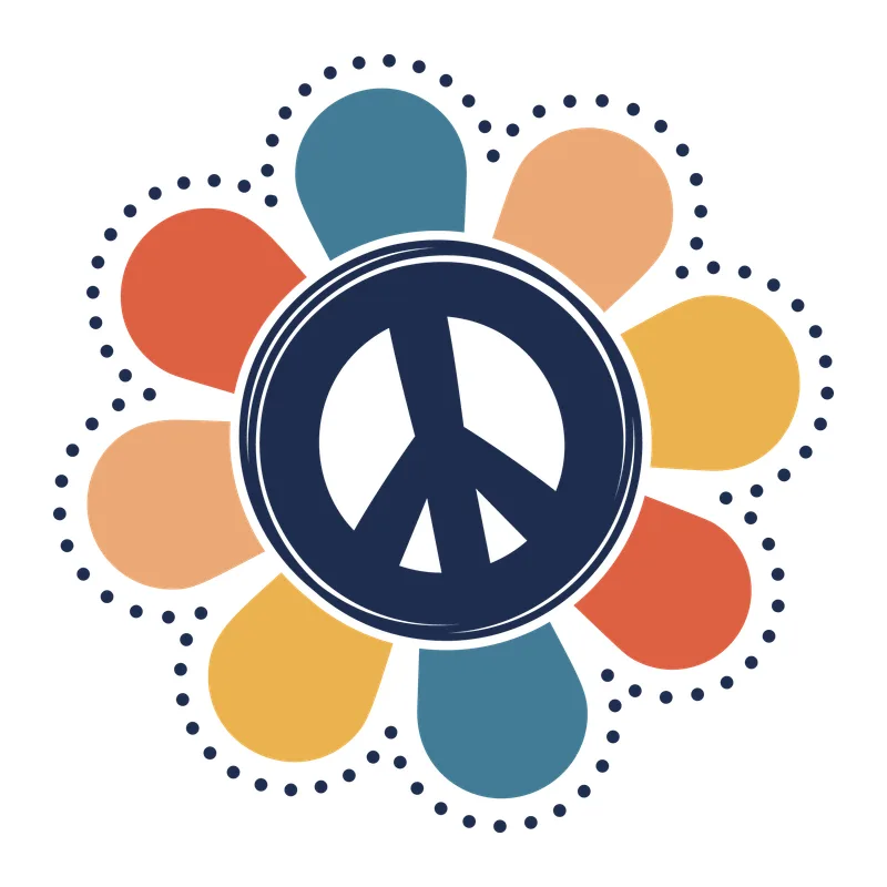 Retro Peace Flower