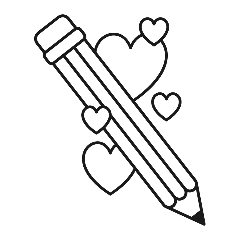 Pencil With Hearts