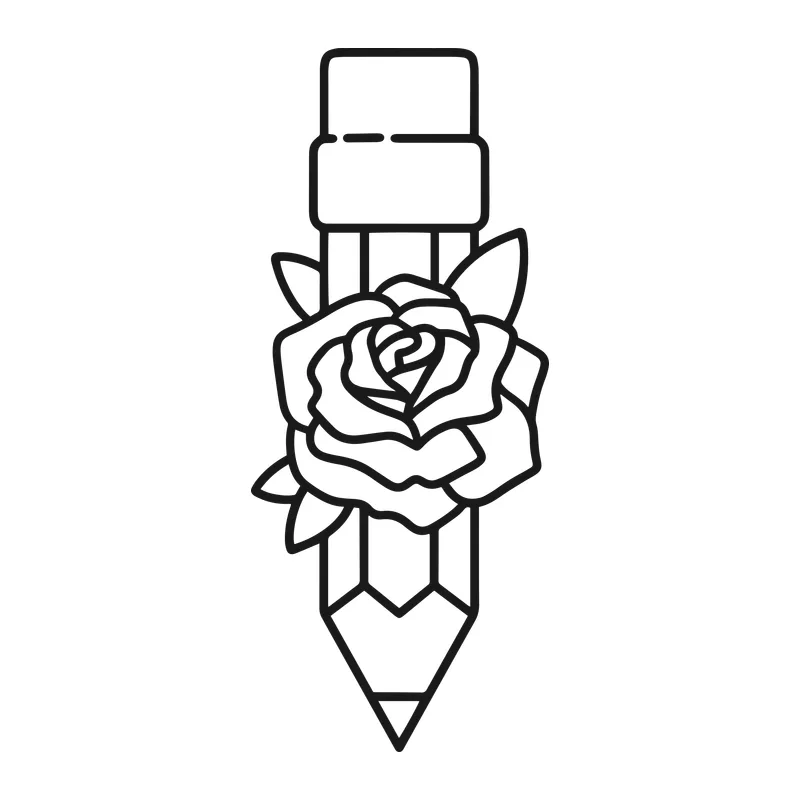 Pencil With Rose