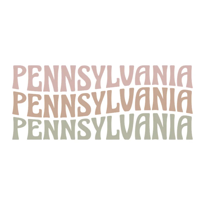 Retro Wavy Pennsylvania