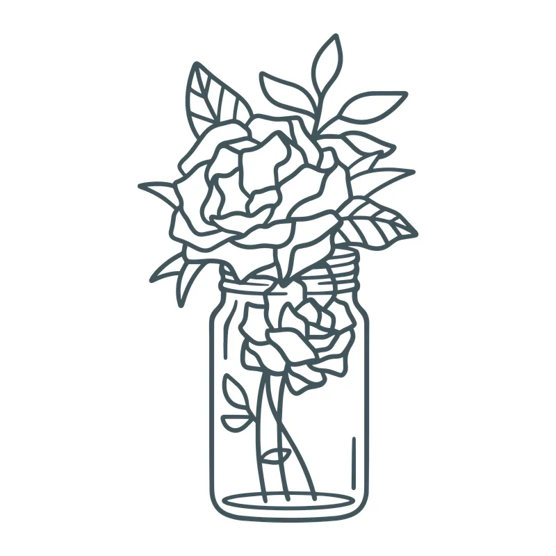 Peonies in a Mason Jar
