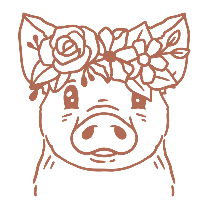 Pig Face with Flower Crown