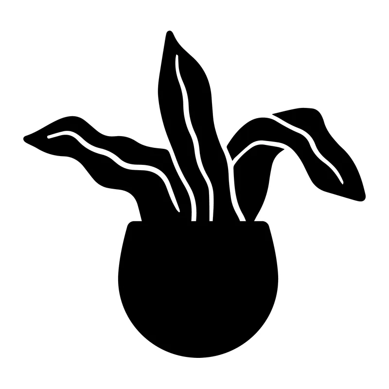 Potted Snake Plant Silhouette