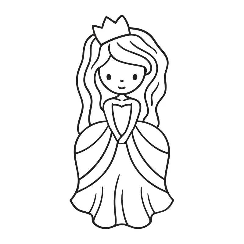 Little Princess Line Art