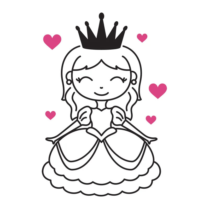 Cute Princess With Hearts