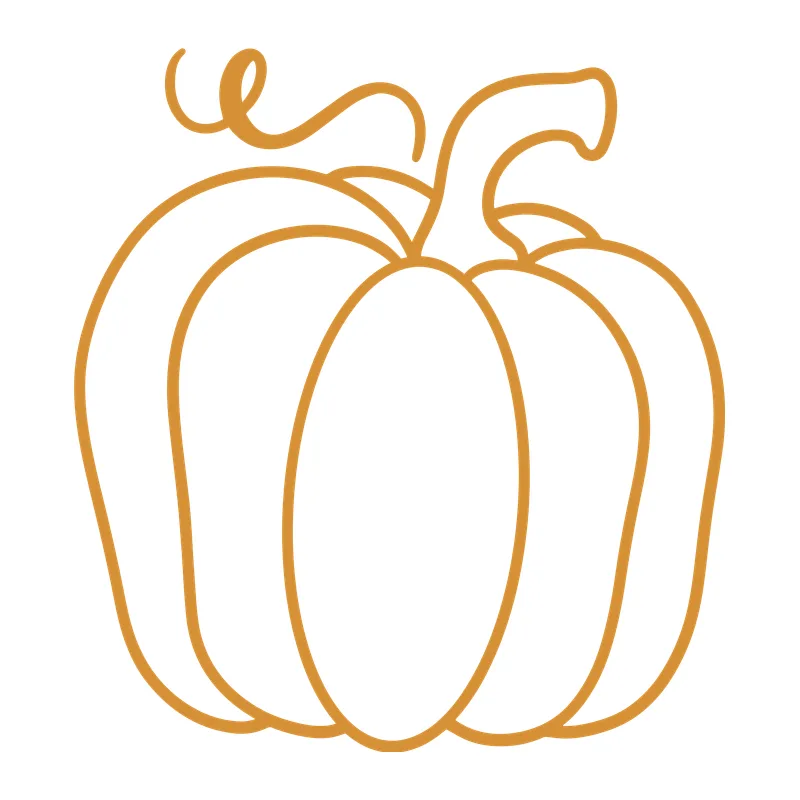 Curly Vine Pumpkin Outline