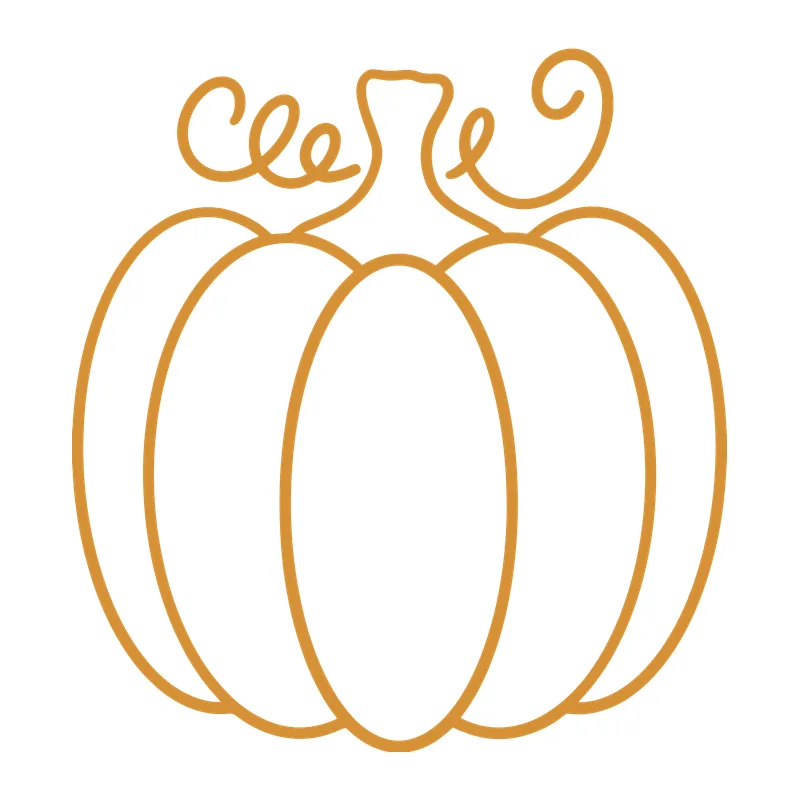 Curly Vine Pumpkin Outline