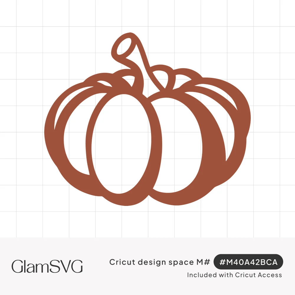Rust orange single-layer pumpkin with a curly stem and open cutout rib segments on a white background