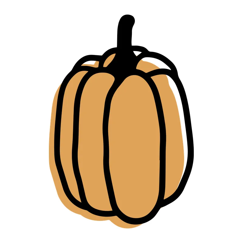 Hand-Drawn Tall Pumpkin