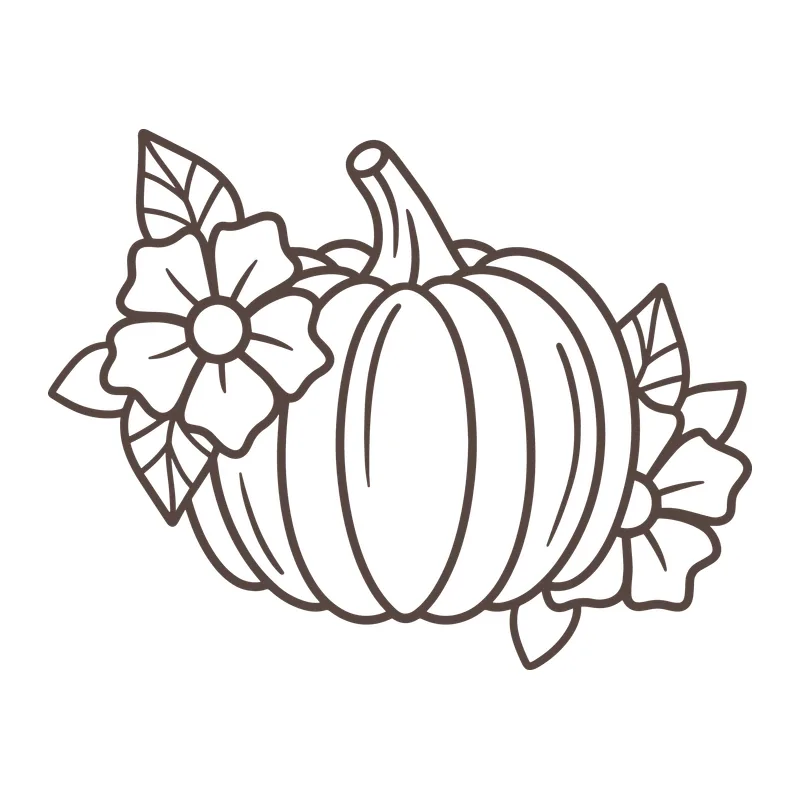 Pumpkin and Flowers