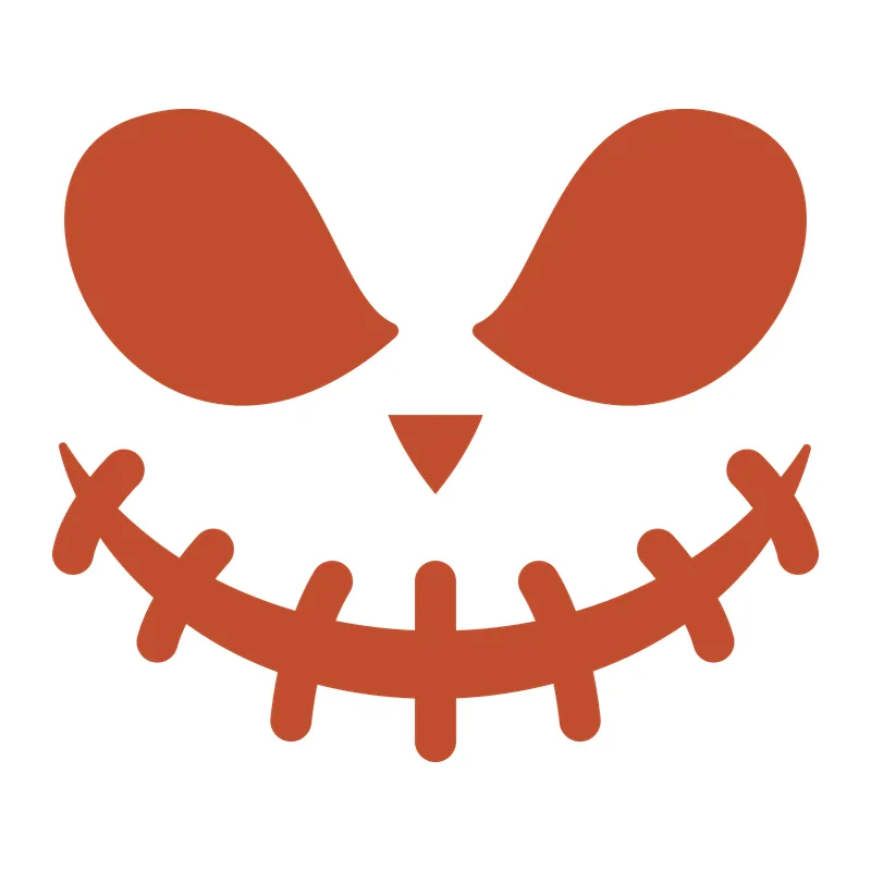 Stitched Smile Pumpkin Face