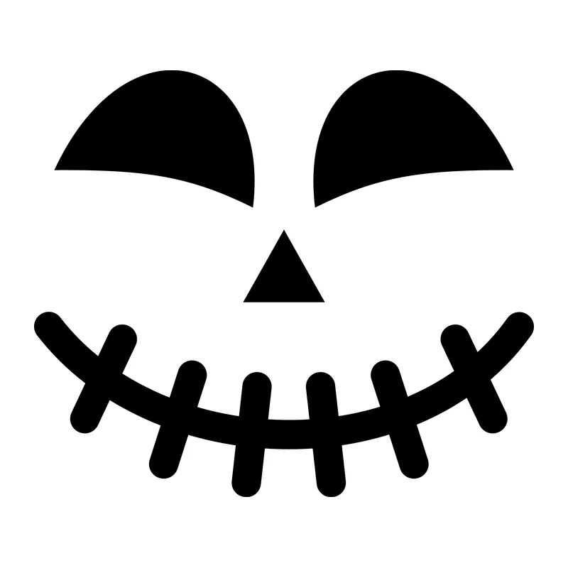 Stitched Smile Pumpkin Face